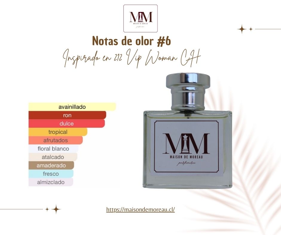 Notas de olor Perfume Inspirado en 212 Vip Woman C.H # 6